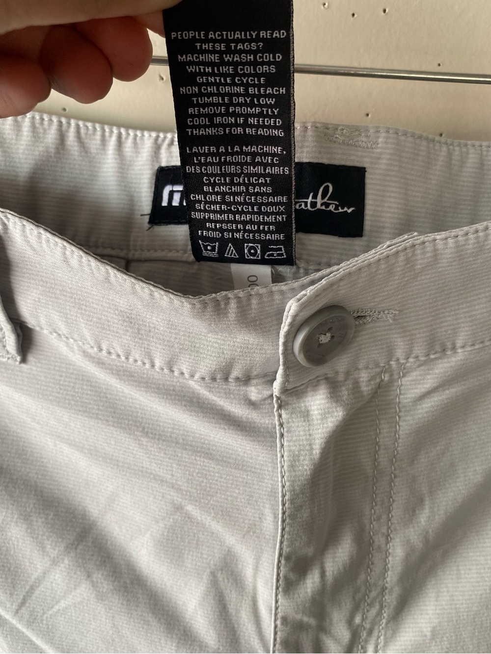 TravisMathew Light Grey Micro Stripe Performance Golf Shorts 32 Preppy - Picture 10 of 10